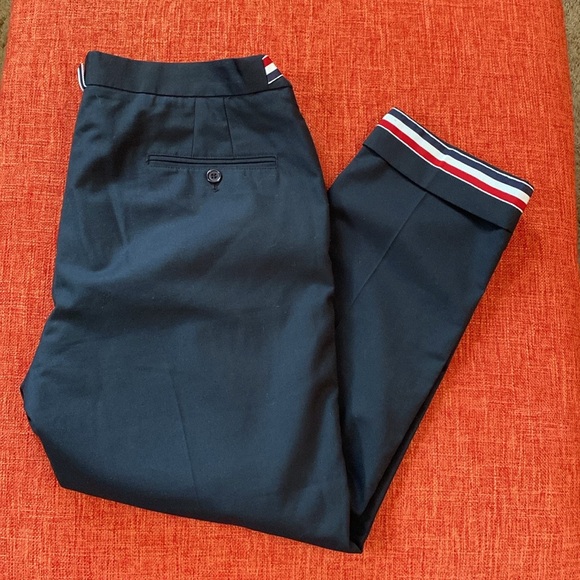 Thom Browne Other - Thom Browne New York Navy Blue Cotton Chino Trouser Pants Red White Blue Stripe